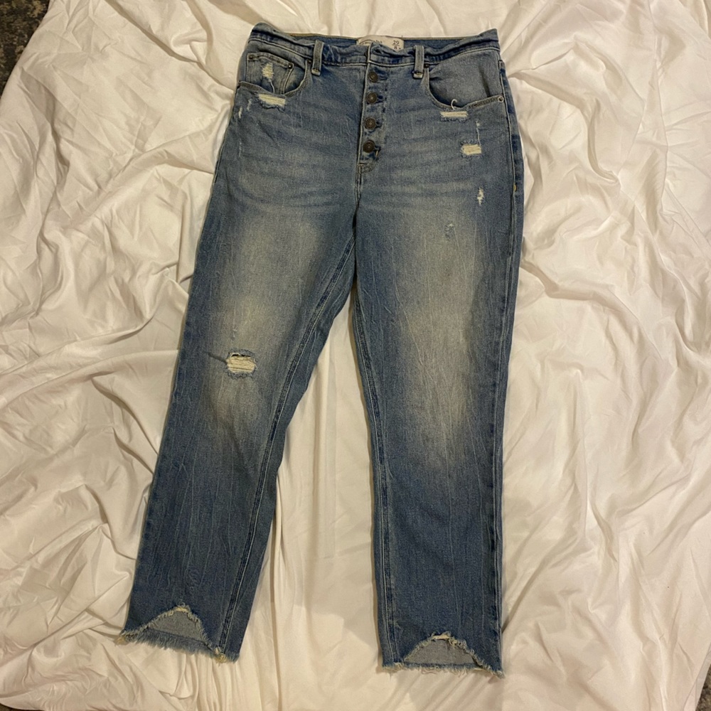 Abercrombie and fitch high waisted button down jeans
